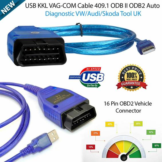Image 01 - USB Cable For VAG-COM VCDS Scanner Tool OBD2 II KKL FTDI 409.1 VW Audi Ross Tech